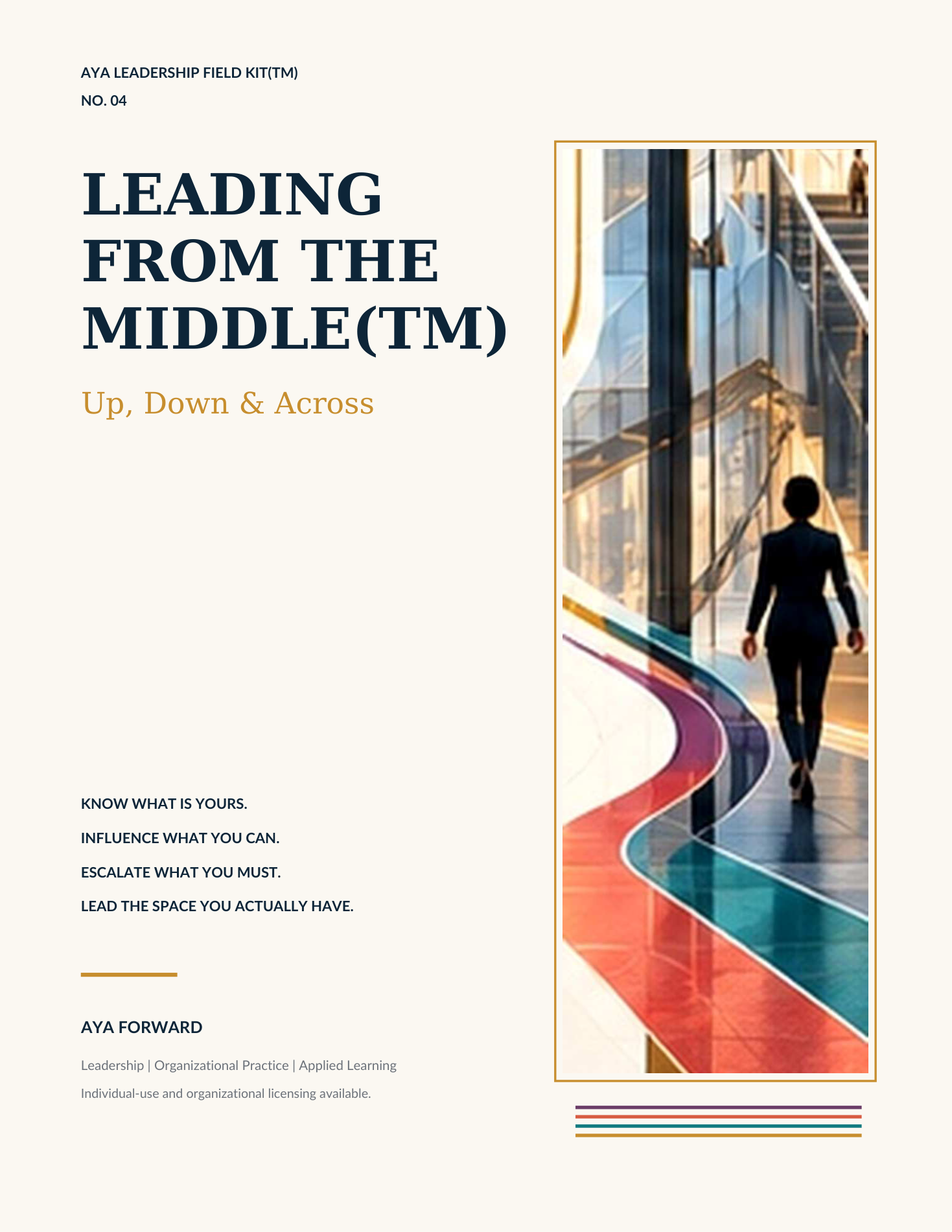 Leading From the Middle field kit cover showing a leader moving through intersecting organizational pathways